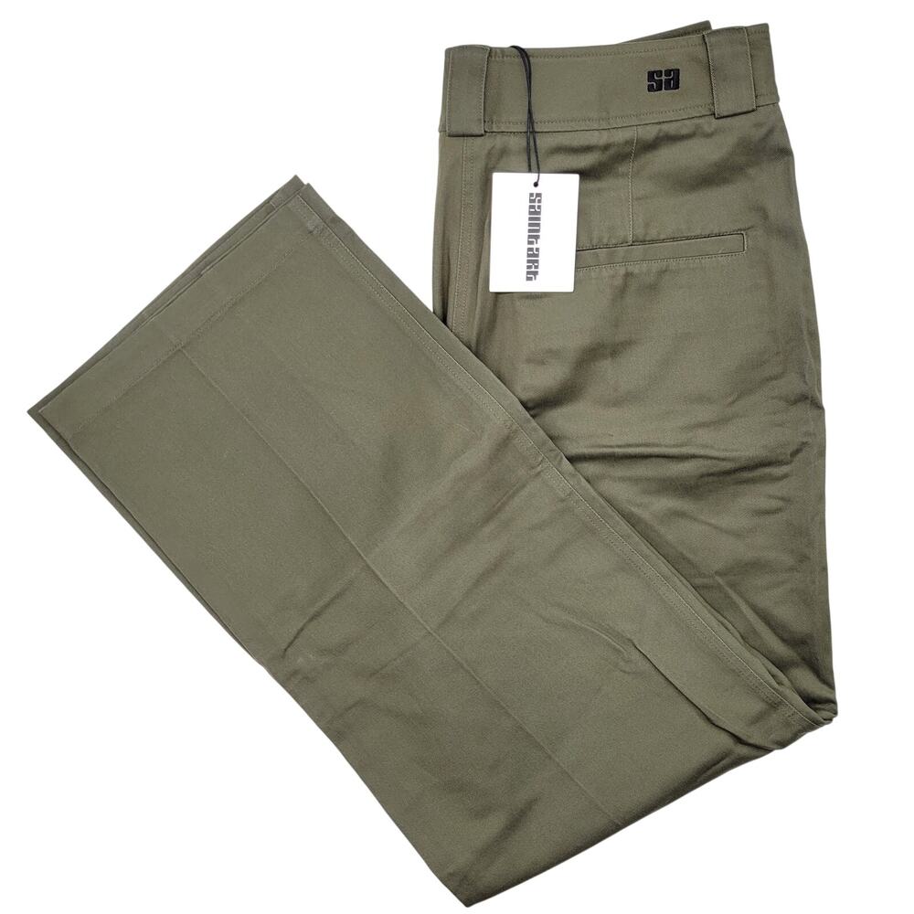 Saint Art Nessa Pants Large Olive Green NWT High Rise Straight Leg Streetwear